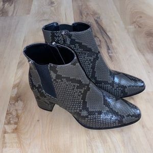 Calvin Klein Snakeskin Booties